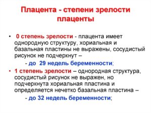 Раннее созревание плаценты при беременности на 32 неделе