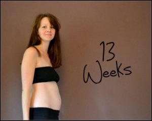 Живот на 13 неделе беременности