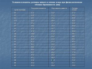 Толщина плаценты на 19 неделе беременности