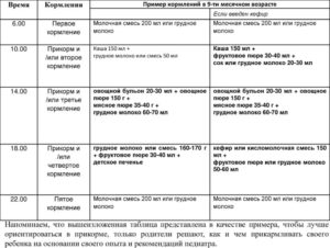 Меню в 9 месяцев при искусственном вскармливании