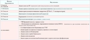 Анализы в первом триместре беременности список