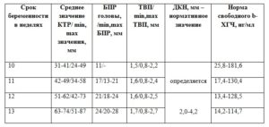 Норма воротниковой зоны в 12 недель беременности