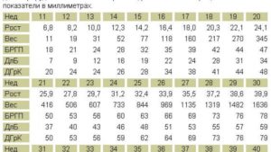 Размеры плода на 13 неделе беременности по узи таблица