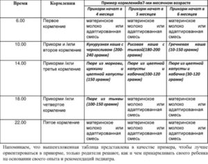 Меню ребенка в 4 месяца на искусственном вскармливании с прикормом