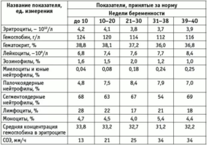 Норма гемоглобина на 33 неделе беременности